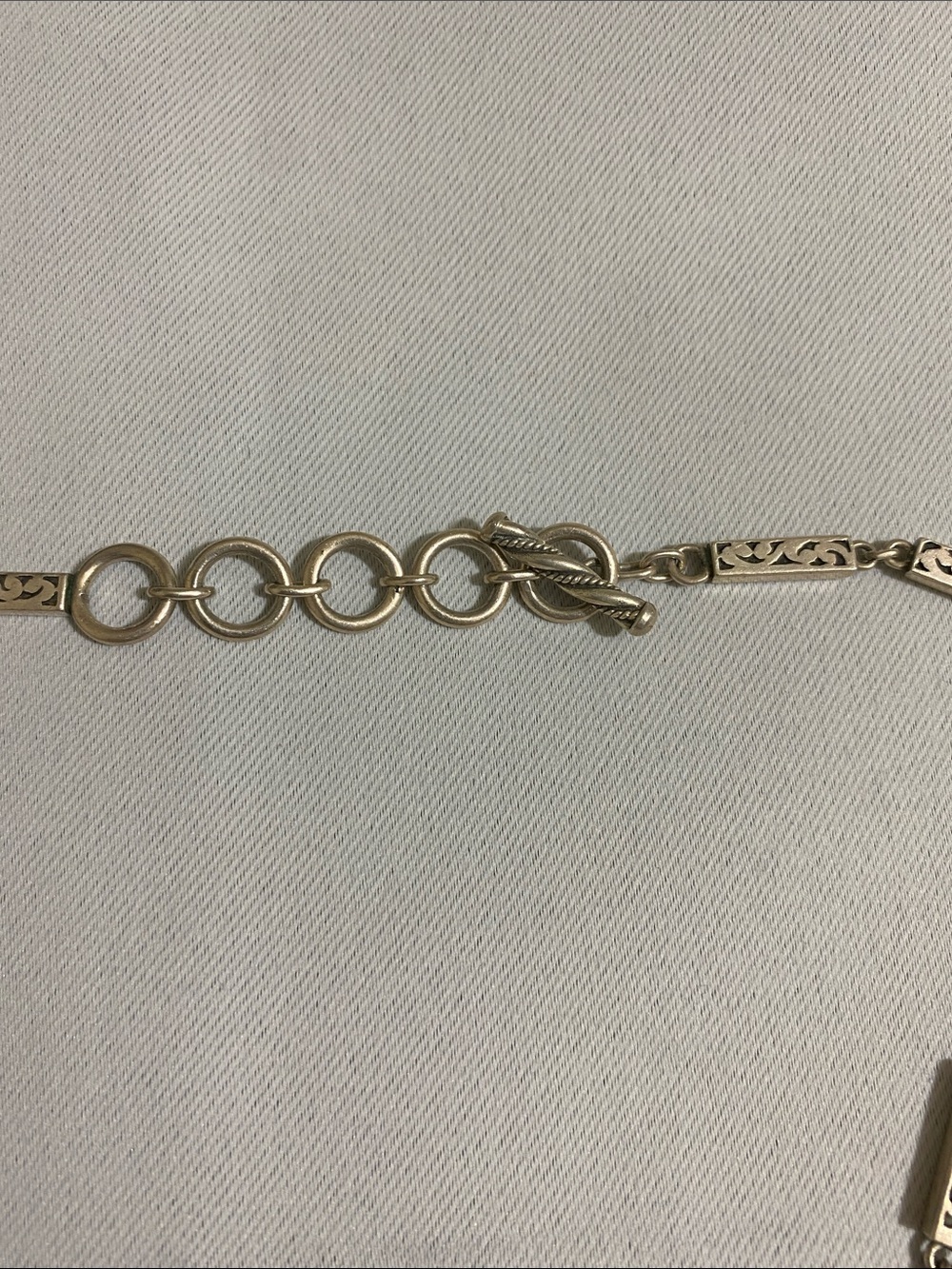 LOIS HILL Necklace Hefty 18" 925 Sterling Silver Artisan Design w Toggle Clasp - Picture 5 of 9